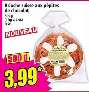 Brioche suisse aux pépites de chocolat
