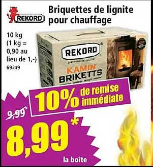 Briquettes de lignite pour chauffage
