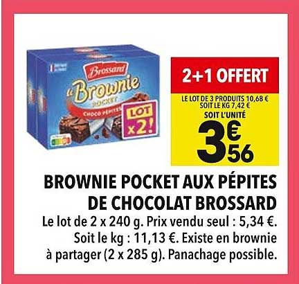 BROWNIE POCKET AUX PÉPITES DE CHOCOLAT BROSSARD