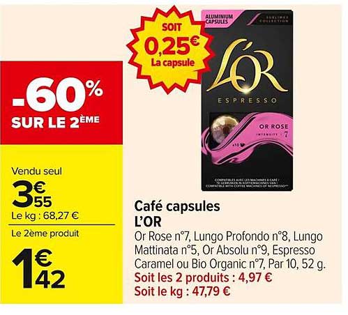 Café capsules L’OR