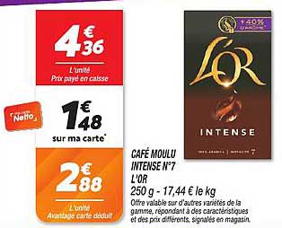 CAFÉ MOULU INTENSE N°7 L'OR
