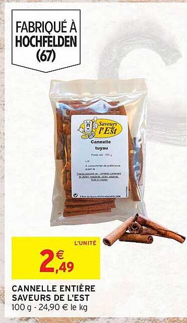 CANNELLE ENTIÈRE SAVEURS DE L'EST