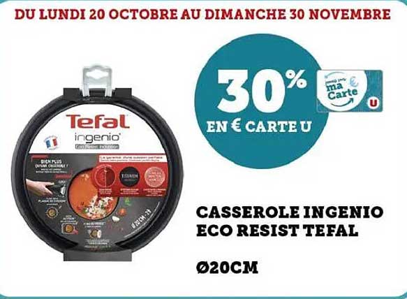 CASSEROLE INGENIO ECO RESIST TEFAL Ø20CM