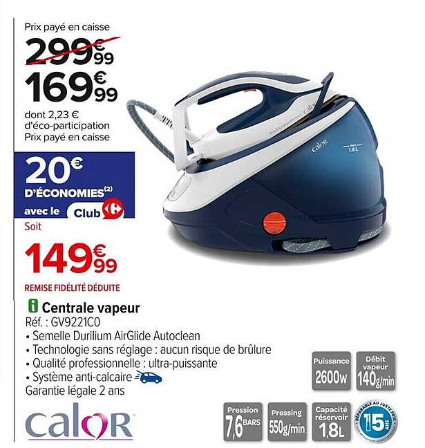 Centrale vapeur Calor GV9221CO