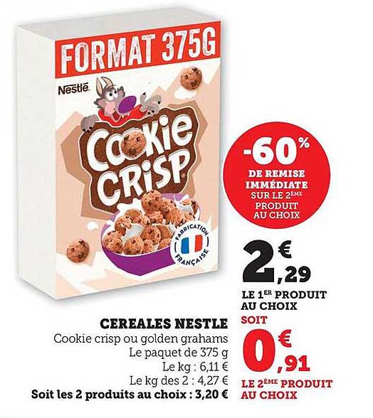 CÉRÉALES NESTLÉ COOKIE CRISP