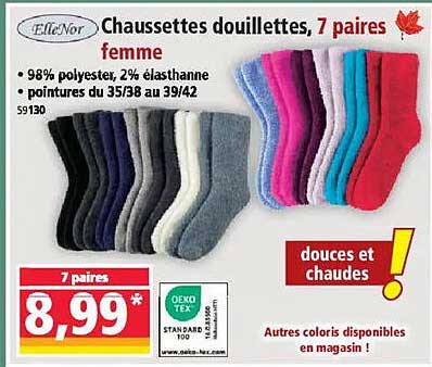 Chaussettes douillettes, 7 paires femme