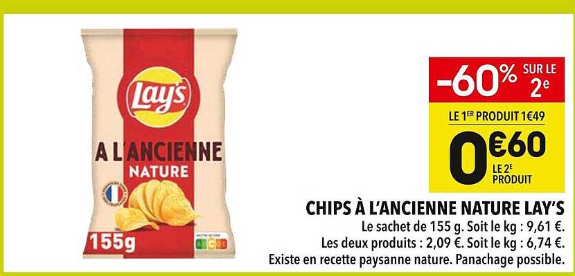 CHIPS À L'ANCIENNE NATURE LAY'S