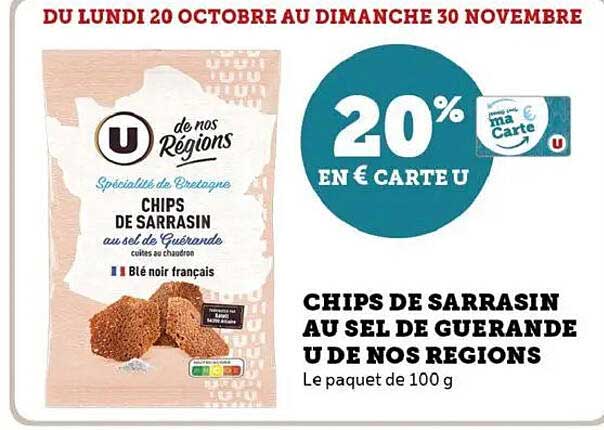 CHIPS DE SARRASIN AU SEL DE GUERANDE U DE NOS REGIONS