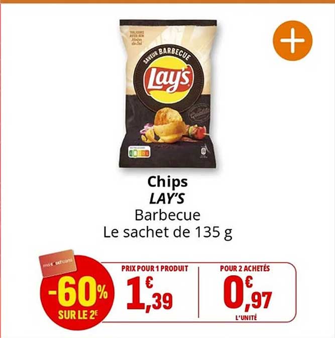 Chips LAY’S Barbecue Le sachet de 135 g