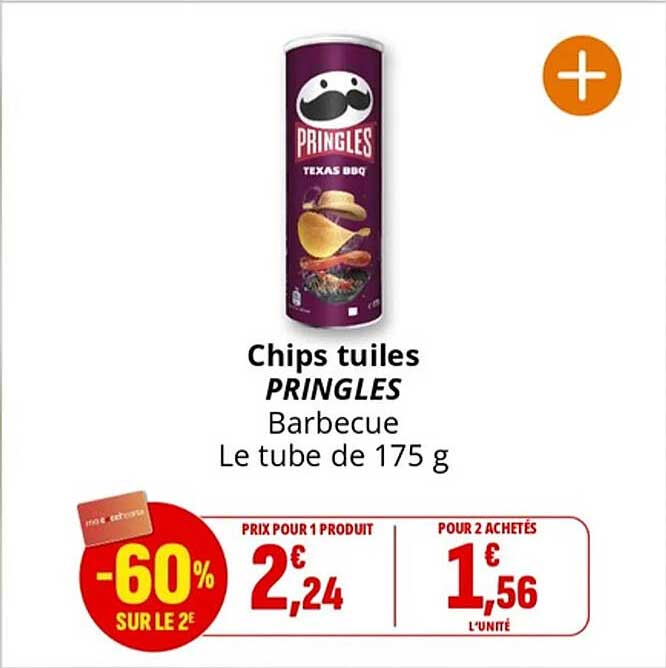 Chips tuiles PRINGLES Barbecue Le tube de 175 g