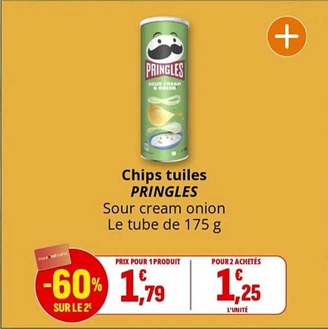 Chips tuiles PRINGLES Sour cream onion