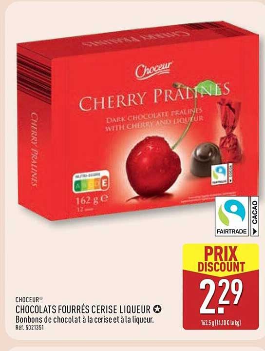 CHOCOLATS FOURRÉS CERISE LIQUEUR