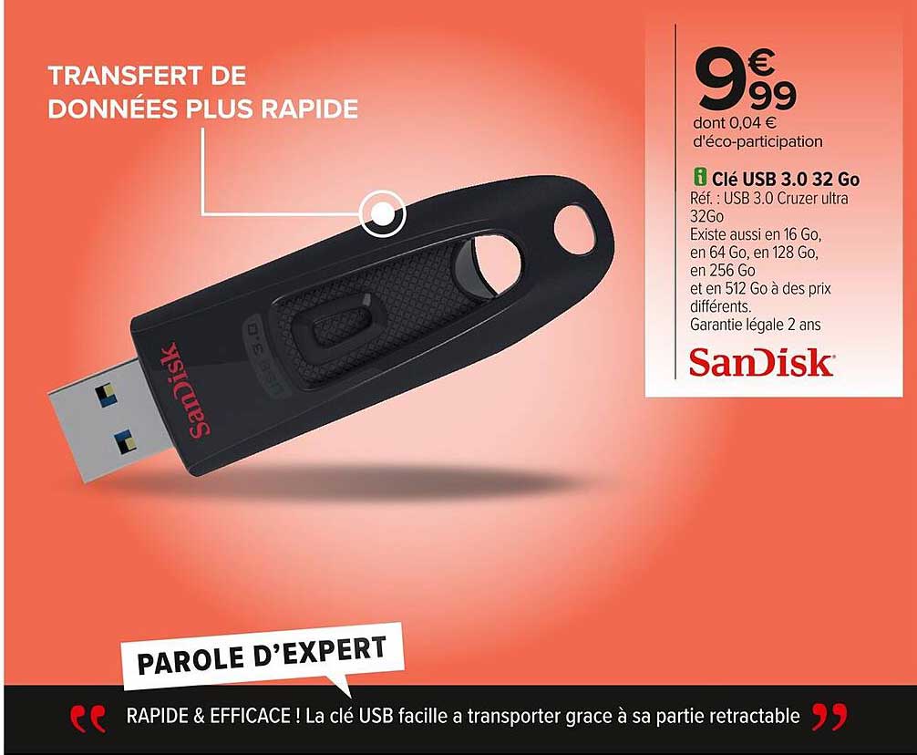 Clé USB 3.0 Cruzer ultra 32 Go