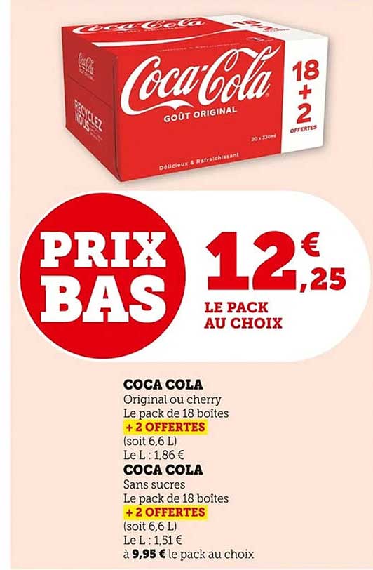 Coca Cola Pack de 18 + 2 Offertes
