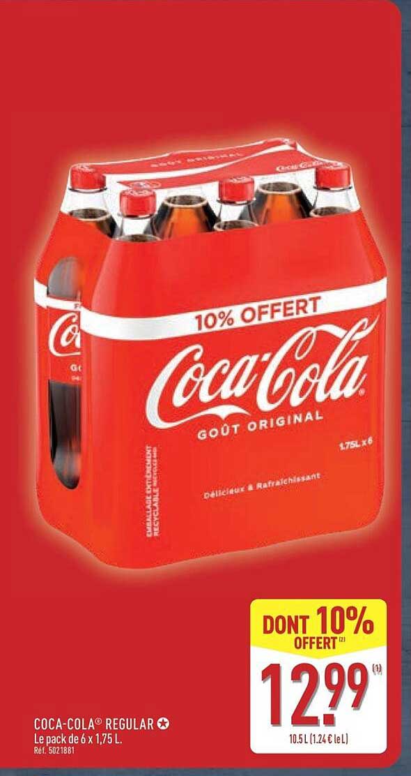 COCA-COLA® REGULAR Le pack de 6 x 1,75 L.