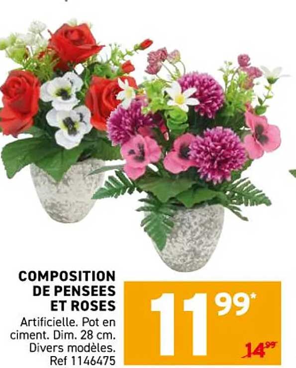 COMPOSITION DE PENSEES ET ROSES