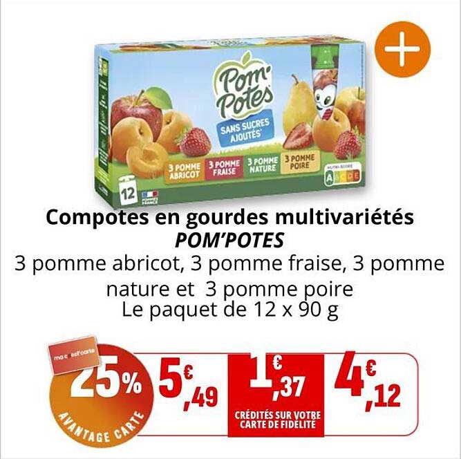 Compotes en gourdes multivariétés POM'POTES
