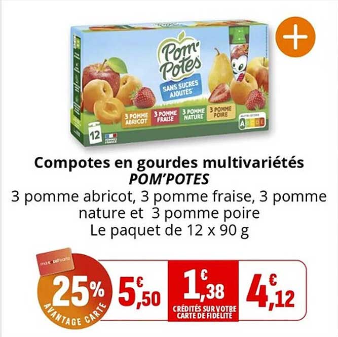 Compotes en gourdes multivariétés POM'POTES
