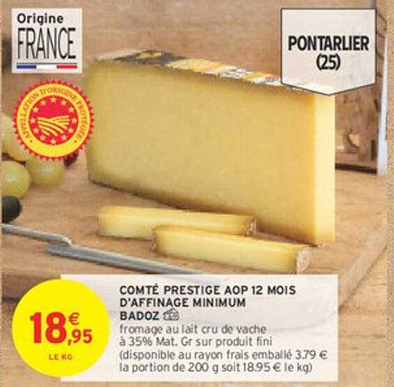 COMTÉ PRESTIGE AOP 12 MOIS D'AFFINAGE MINIMUM BADOZ