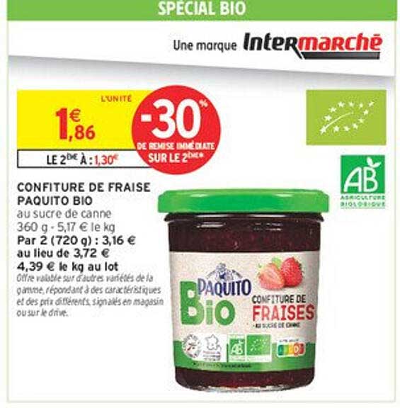 CONFITURE DE FRAISE PAQUITO BIO