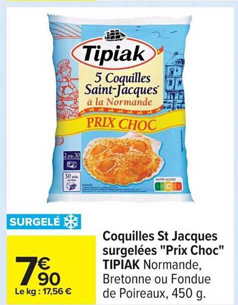 Coquilles St Jacques surgelées "Prix Choc" TIPIAK
