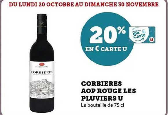 CORBIERES AOP ROUGE LES PLUVIERS U