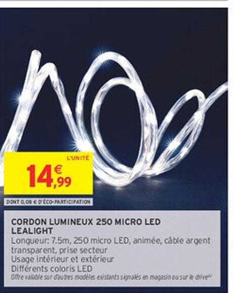 CORDON LUMINEUX 250 MICRO LED LEALIGHT