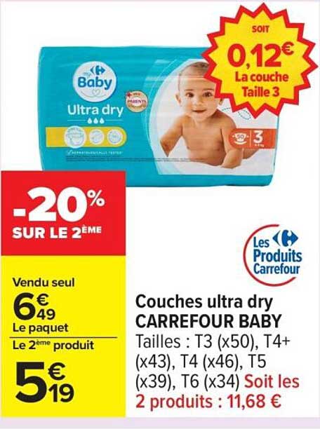 Couches ultra dry CARREFOUR BABY
