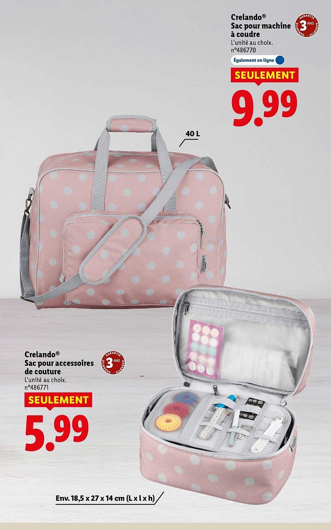 Crelando® Sac pour machine à coudre