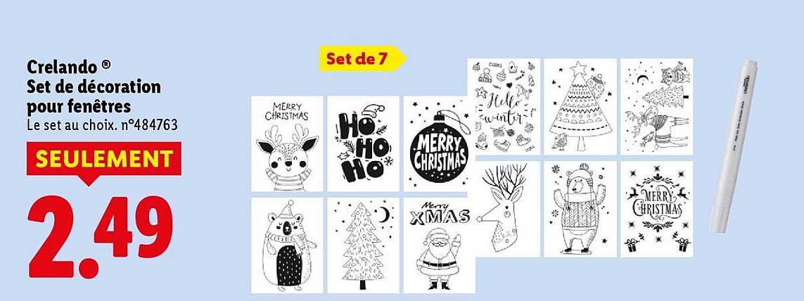 Crelando ® Set de décoration pour fenêtres