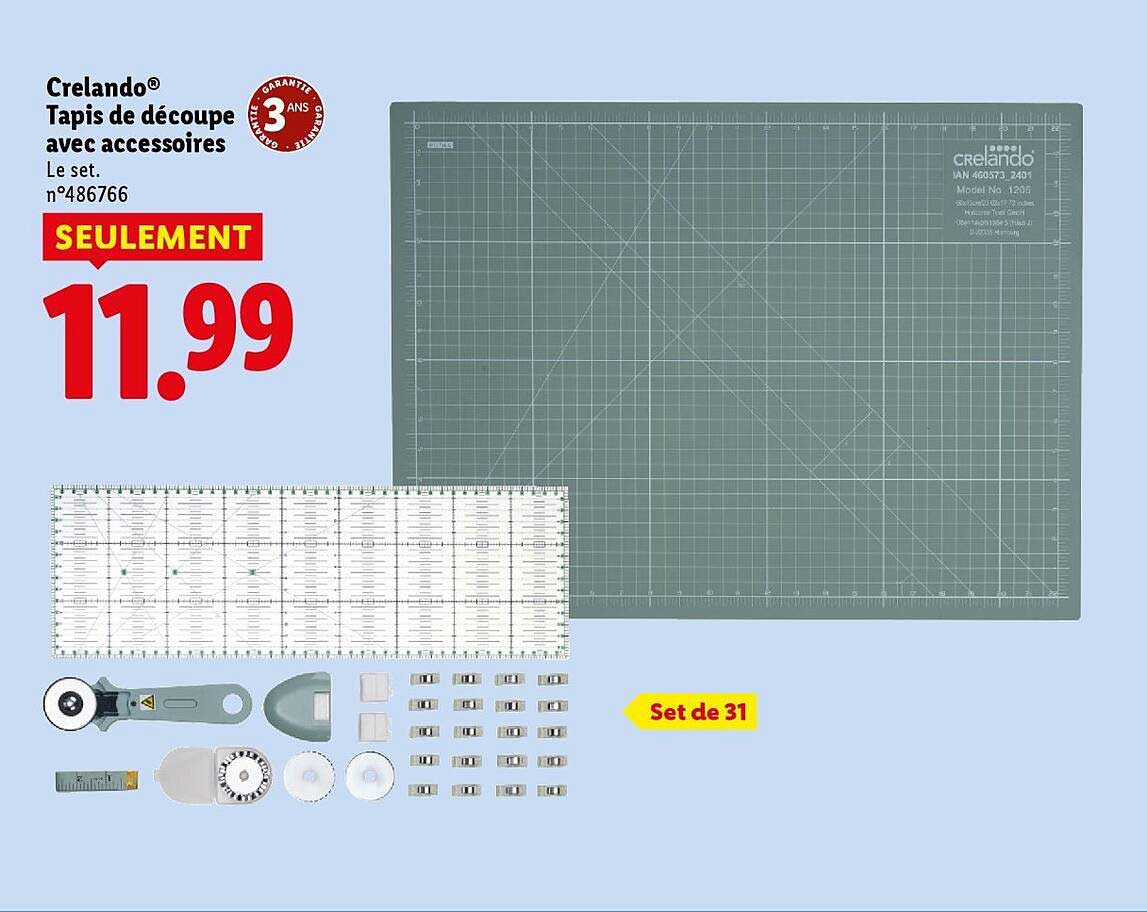 Crelando® Tapis de découpe avec accessoires