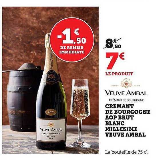 Cremant de Bourgogne AOP Brut Blanc Millesime Veuve Ambal