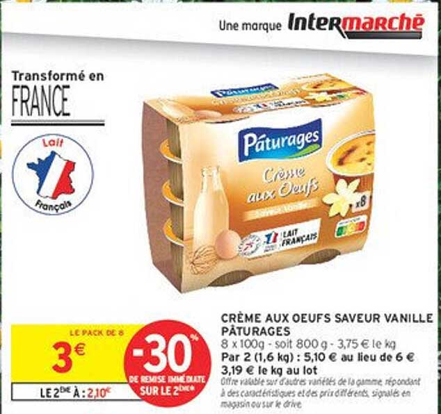 CRÈME AUX OEUFS SAVEUR VANILLE PÂTURAGES