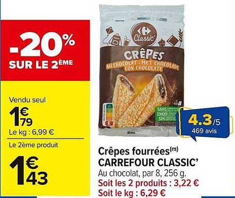 Crêpes fourrées(m) CARREFOUR CLASSIC’