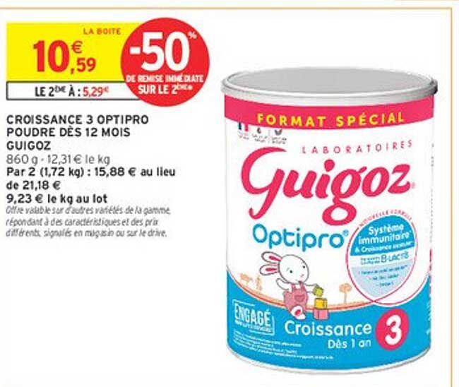 CROISSANCE 3 OPTIPRO POUDRE DÈS 12 MOIS GUIGOZ