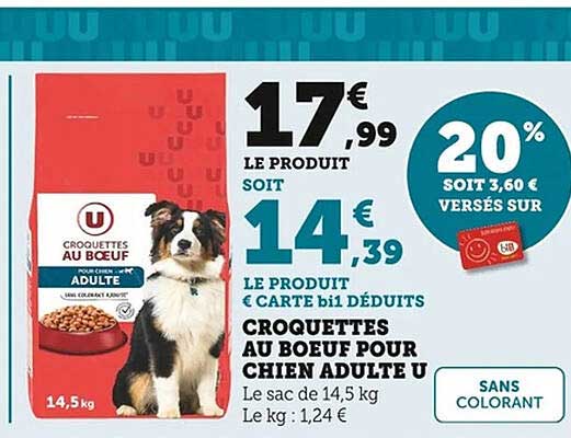 CROQUETTES AU BOEUF POUR CHIEN ADULTE U
