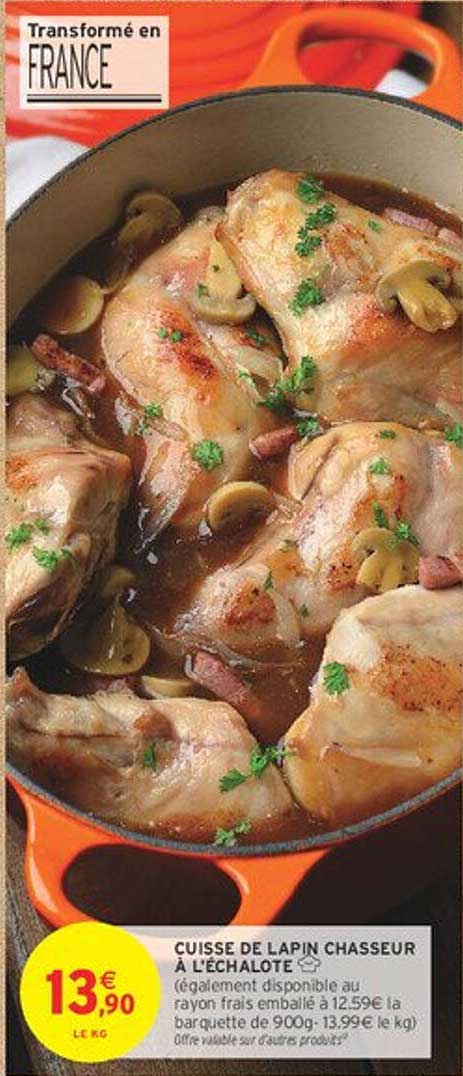CUISSE DE LAPIN CHASSEUR À L'ÉCHALOTE
