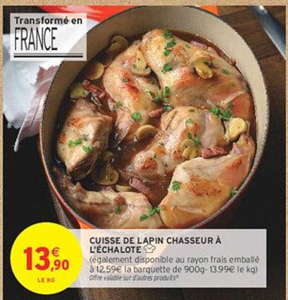 CUISSE DE LAPIN CHASSEUR À L'ÉCHALOTE