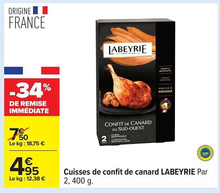 Cuisses de confit de canard LABEYRIE