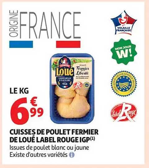 CUISSES DE POULET FERMIER DE LOUE LABEL ROUGE IGP
