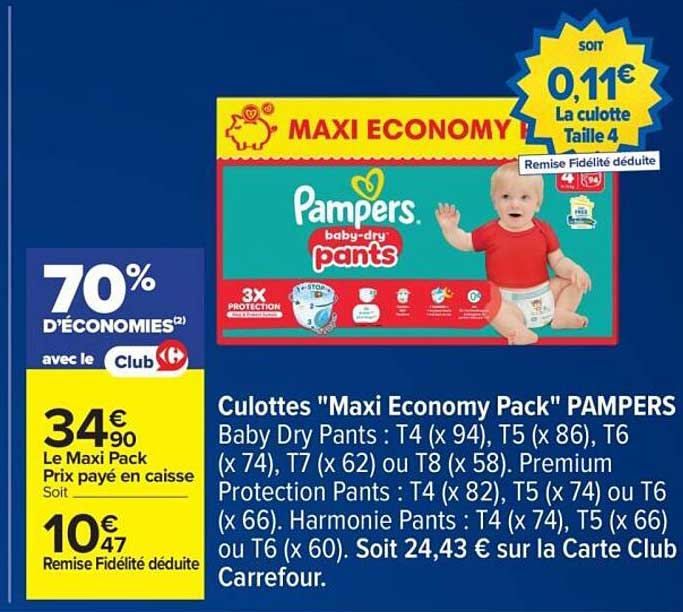 Culottes "Maxi Economy Pack" PAMPERS Baby Dry Pants
