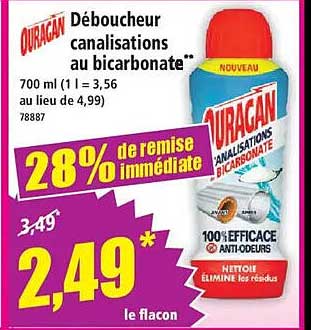 Déboucheur canalisations au bicarbonate