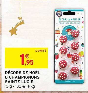 DÉCOR DE NOËL 8 CHAMPIGNONS SAINTE LUCIE