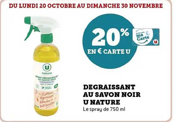 DÉGRAISSANT AU SAVON NOIR U NATURE