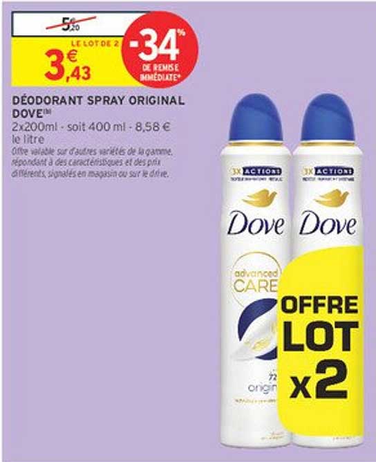 DÉODORANT SPRAY ORIGINAL DOVE