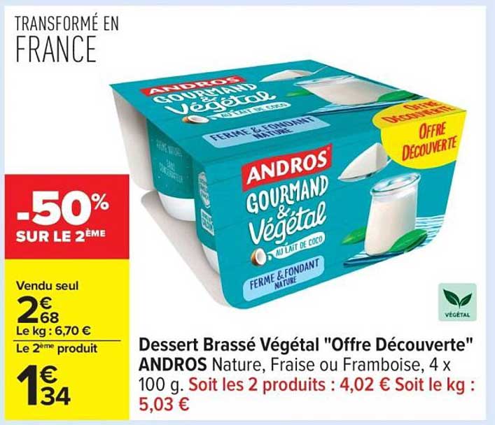 Dessert Brassé Végétal "Offre Découverte"