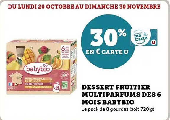 DESSERT FRUITER MULTIPARFUMS DES 6 MOIS BABYBIO