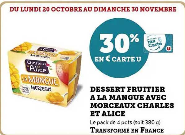 DESSERT FRUITIER A LA MANGUE AVEC MORCEAUX CHARLES ET ALICE