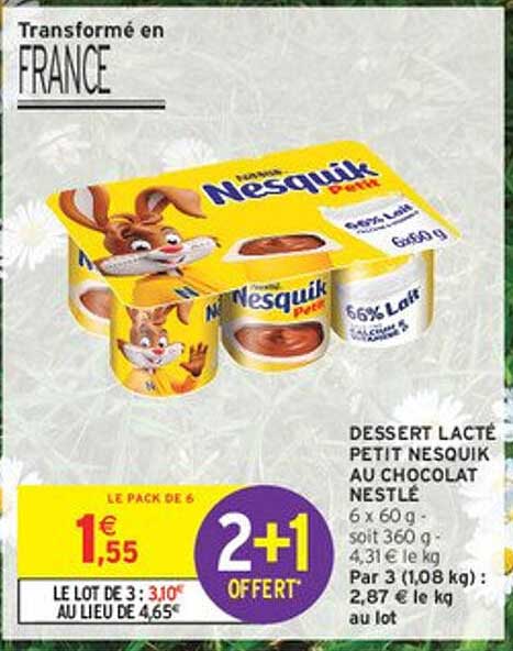 DESSERT LACTÉ PETIT NESQUIK AU CHOCOLAT NESTLÉ