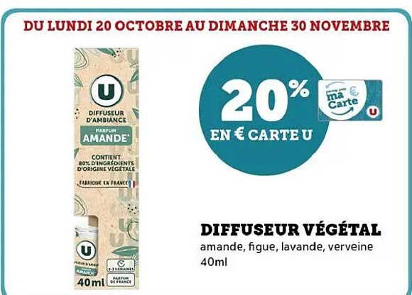 DIFFUSEUR VÉGÉTAL amande, figue, lavande, verveine 40ml